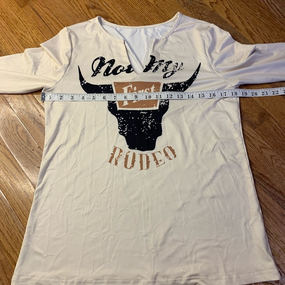 Not My First Rodeo Long Sleeve Graphic Tee | Cream | Small - Picture 7 of 9